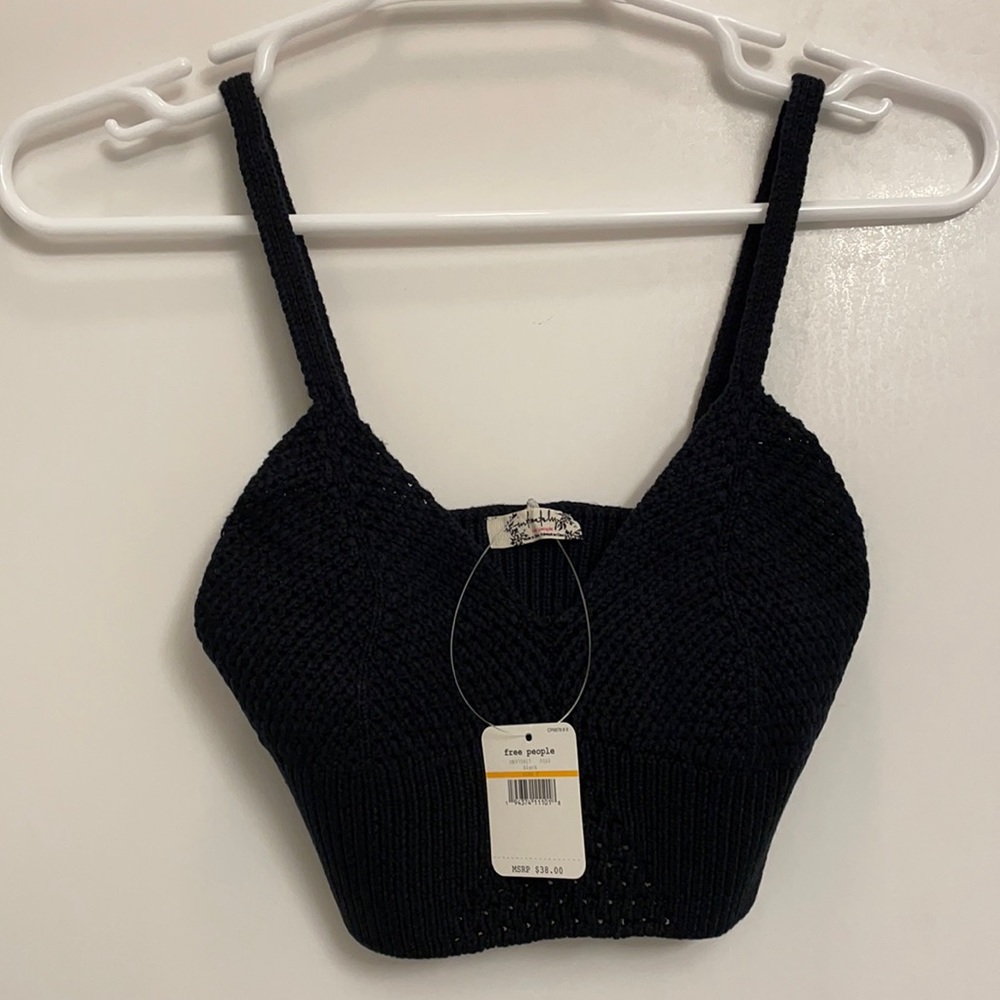 NWT S Free People You wanna brami crochet bra top. black final sale price - Picture 2 of 12
